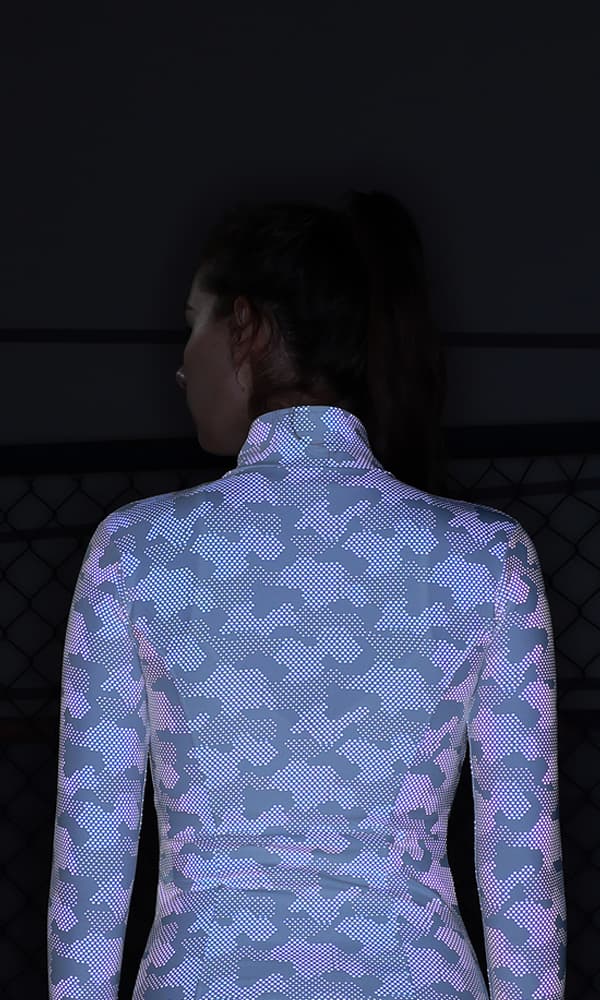 印花反光瑜伽运动紧身衣